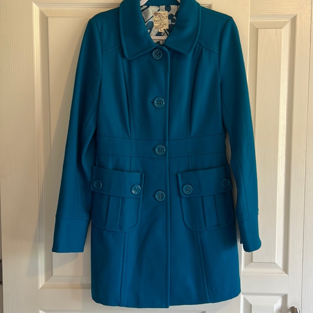 Blue Wool Pea Coat Juniors Size Large